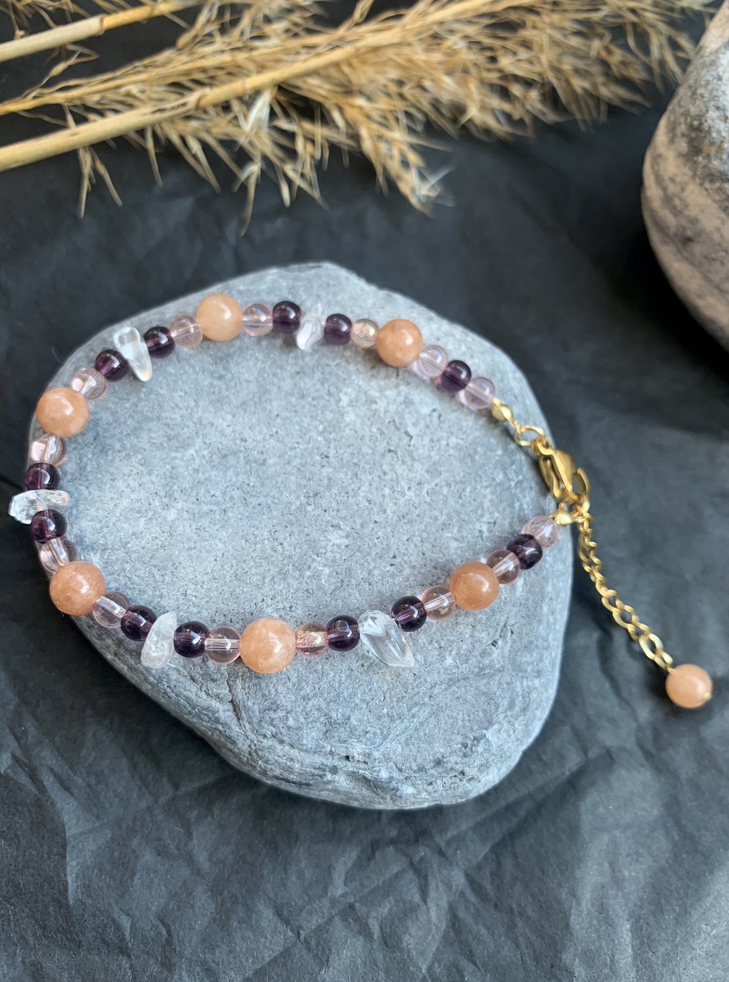 Boho Zebra Sunstone Bracelet