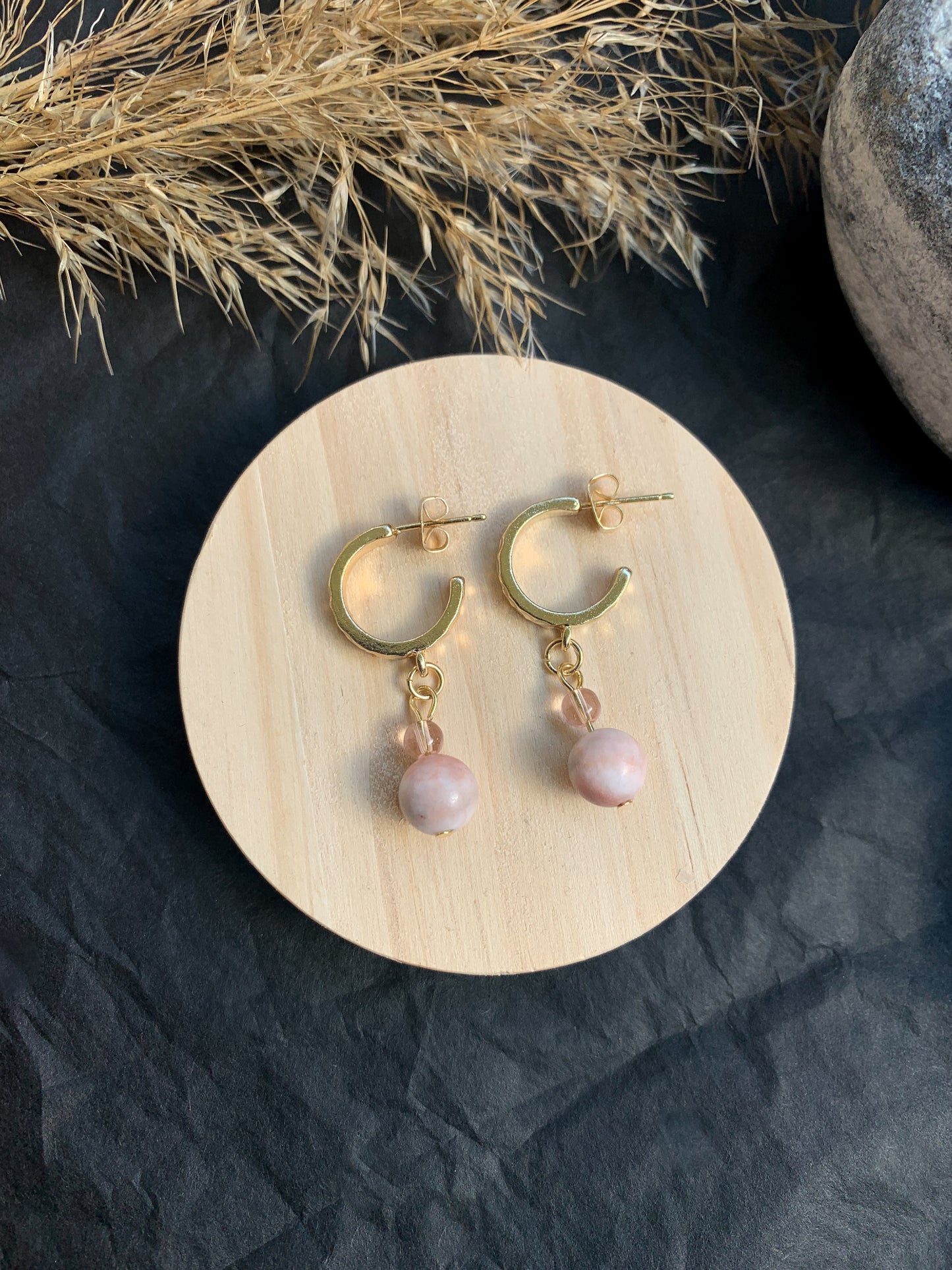 Dreams Pink Zebra Jaspis korvakorut