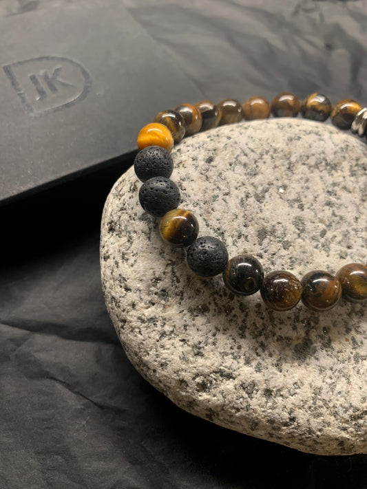 Gubbe Tiger's Eye Lava Stone Bracelet