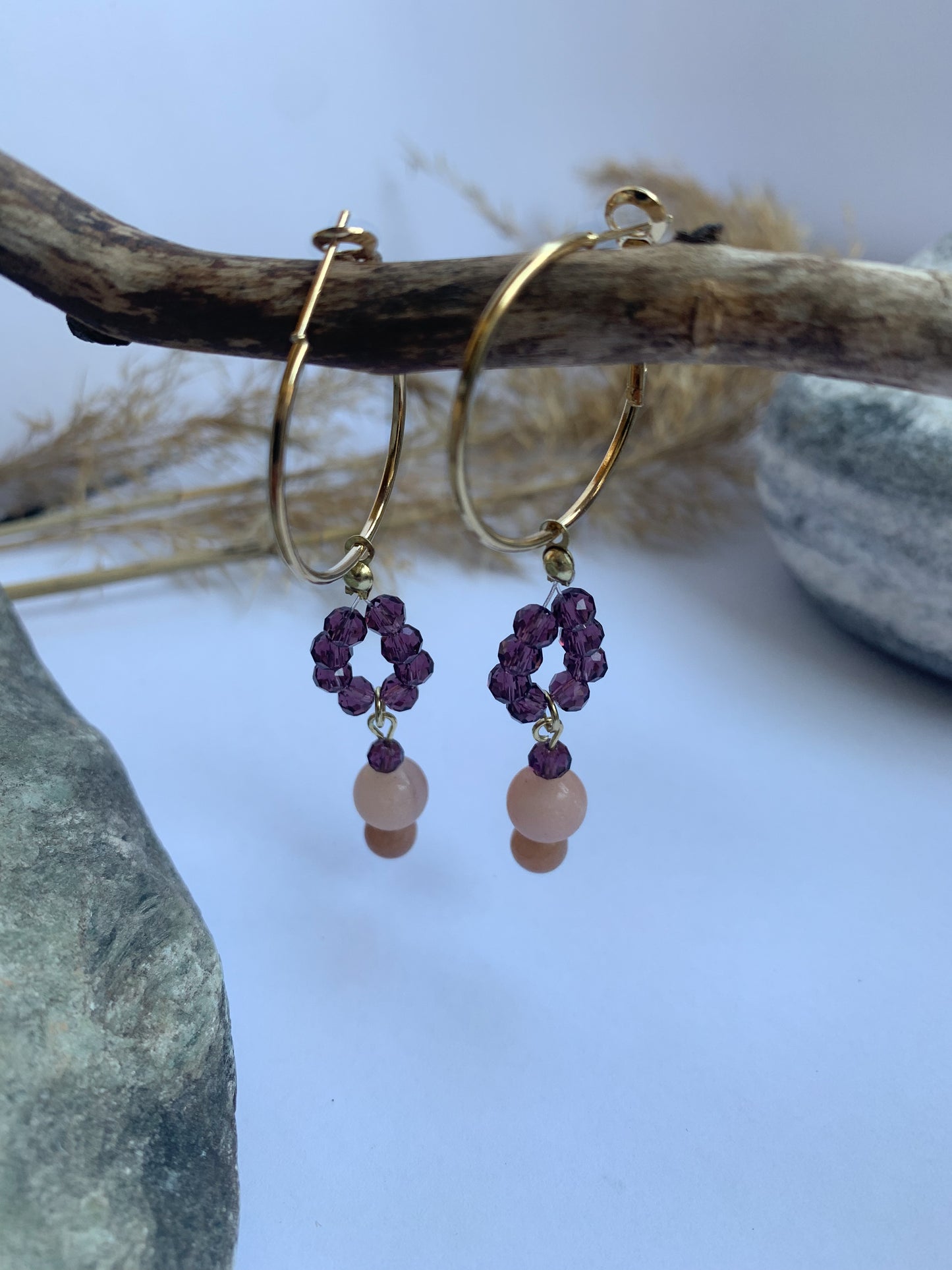 Rosa Aventuriini Aurinkokivi korvakorut