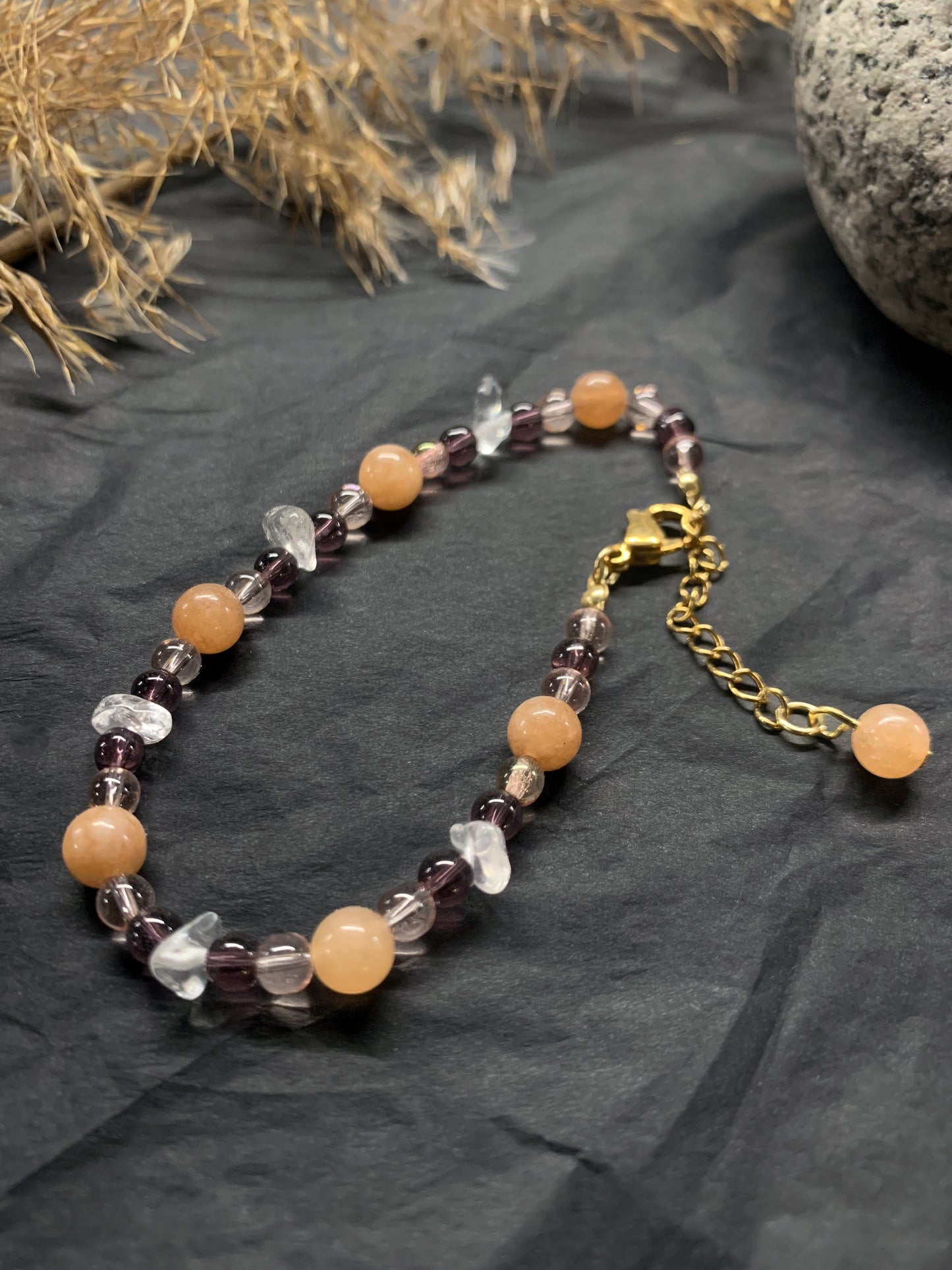 Boho Zebra Aurinkokivi rannekoru