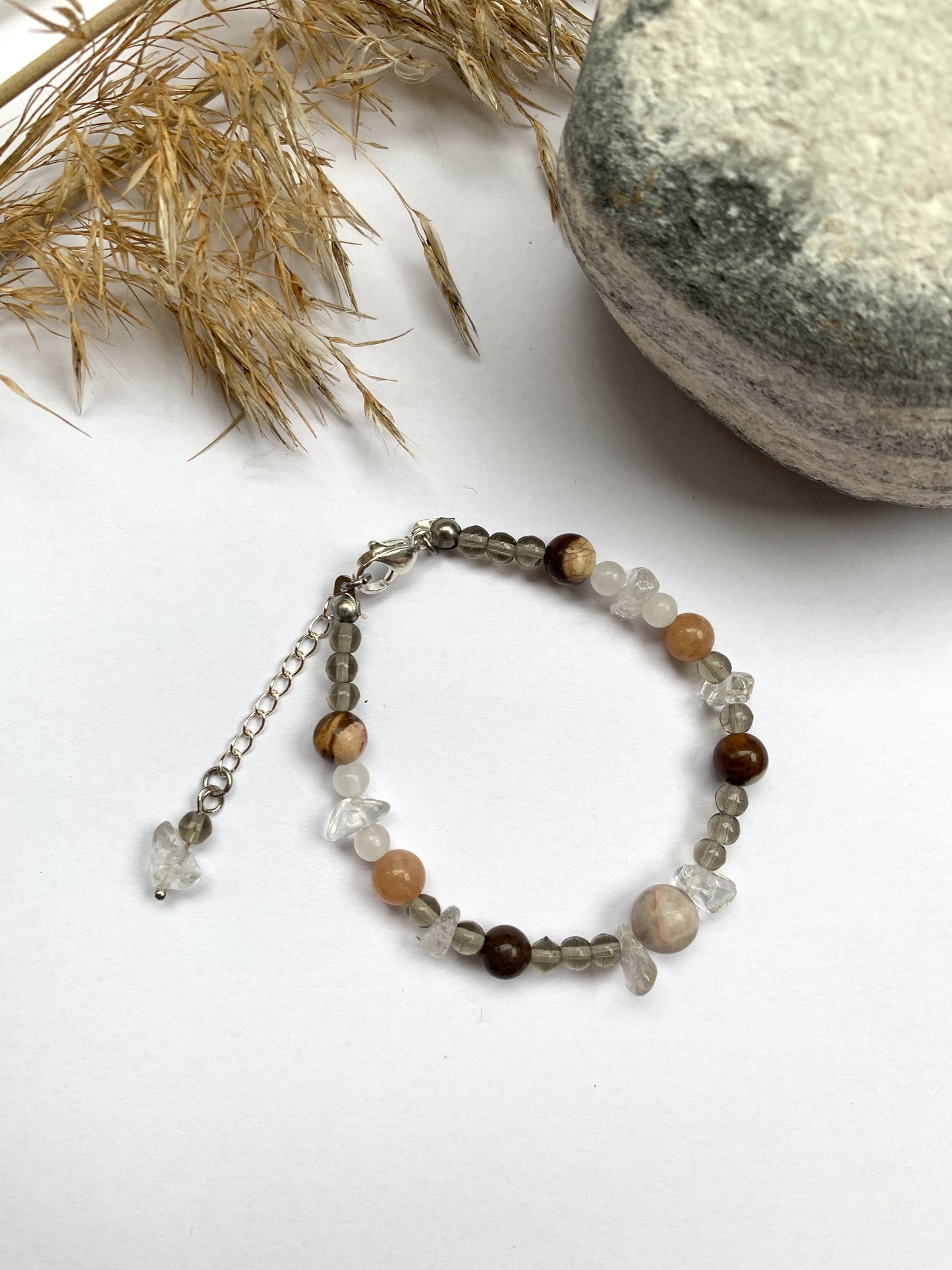 Boho Zebra Aurinkokivi rannekoru