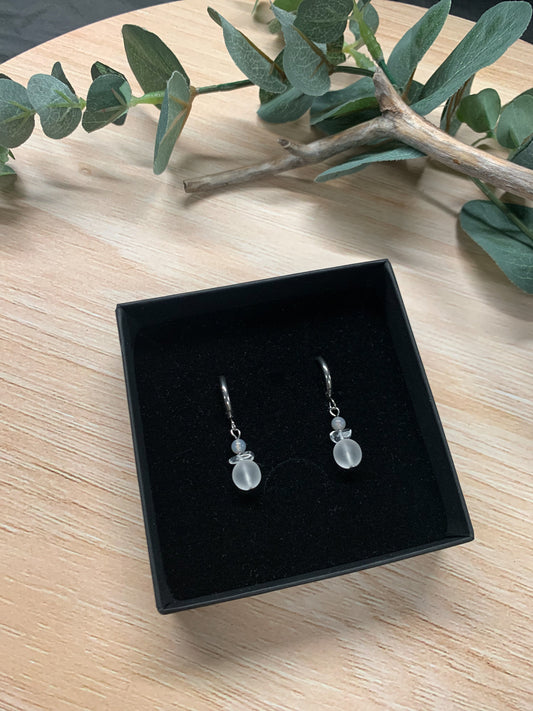 Dreams Rock Crystal Jade Earrings