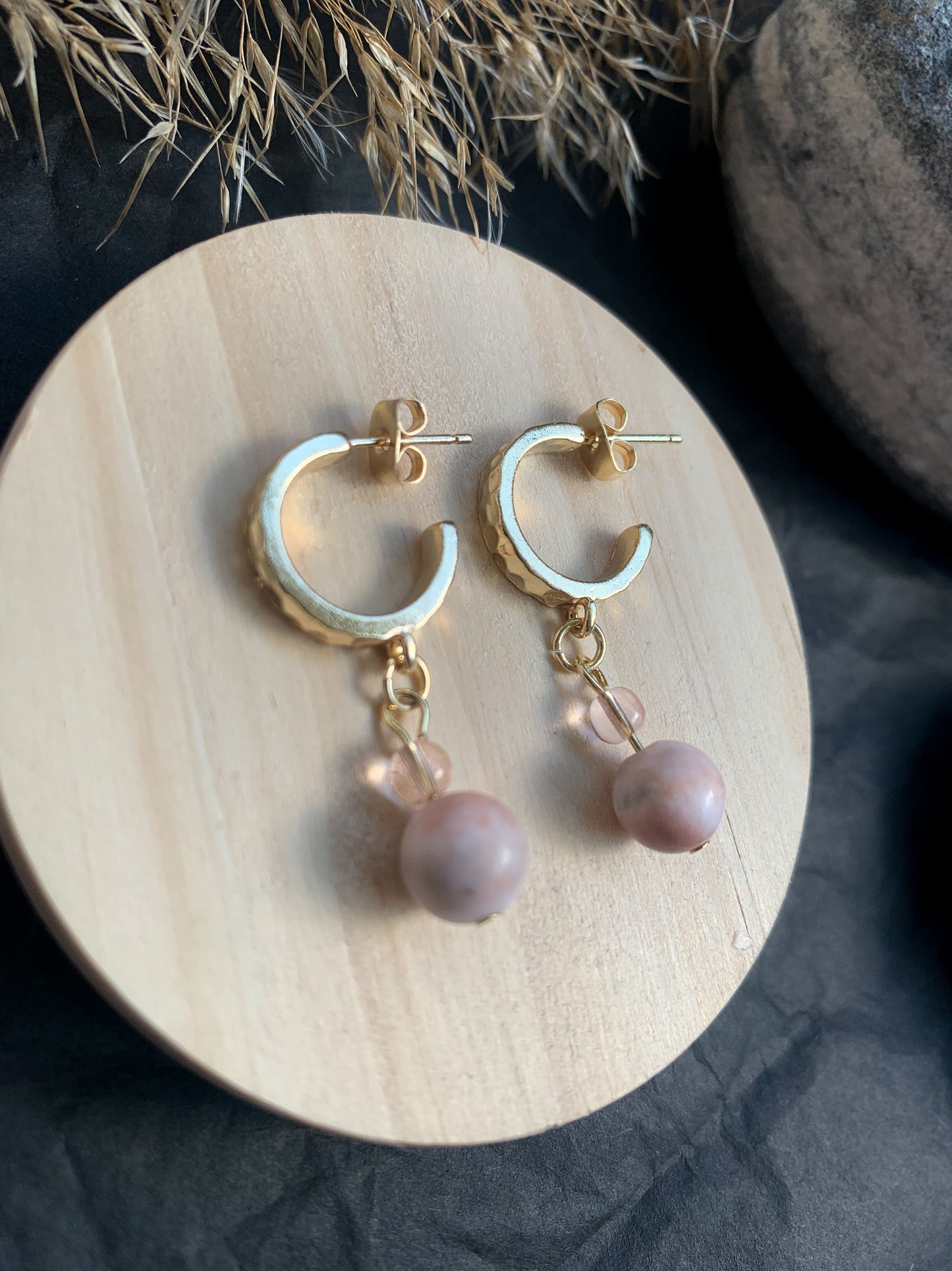 Dreams Pink Zebra Jaspis korvakorut