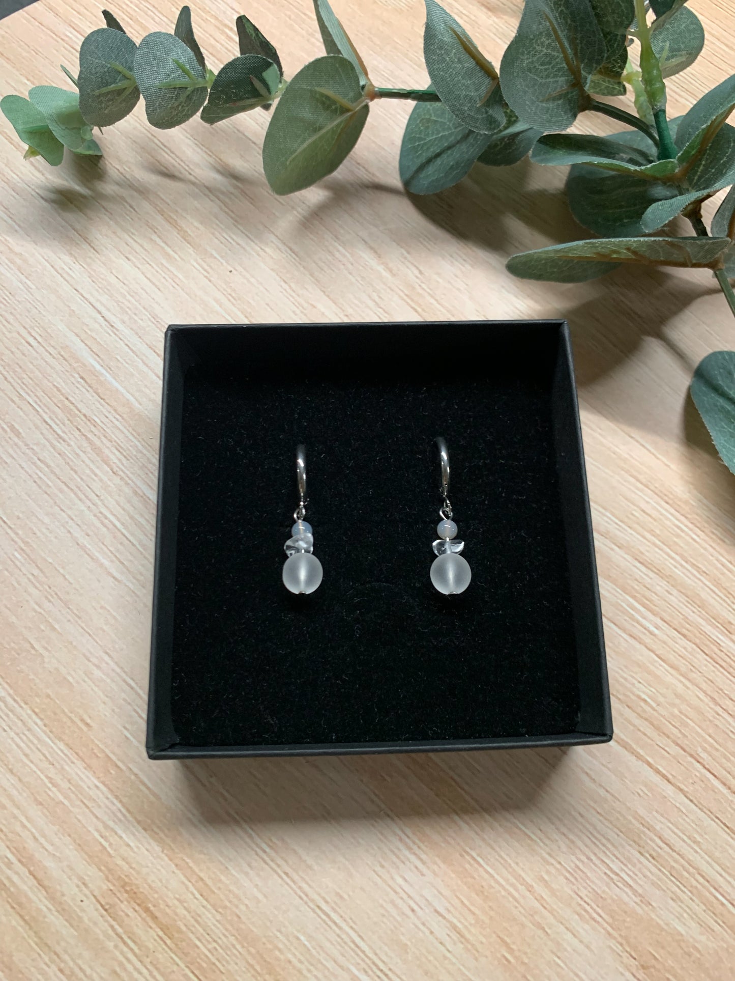 Dreams Rock Crystal Jade Earrings