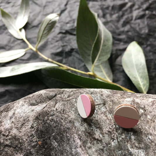 Ekoteko-nappi pinkki-valkoinen