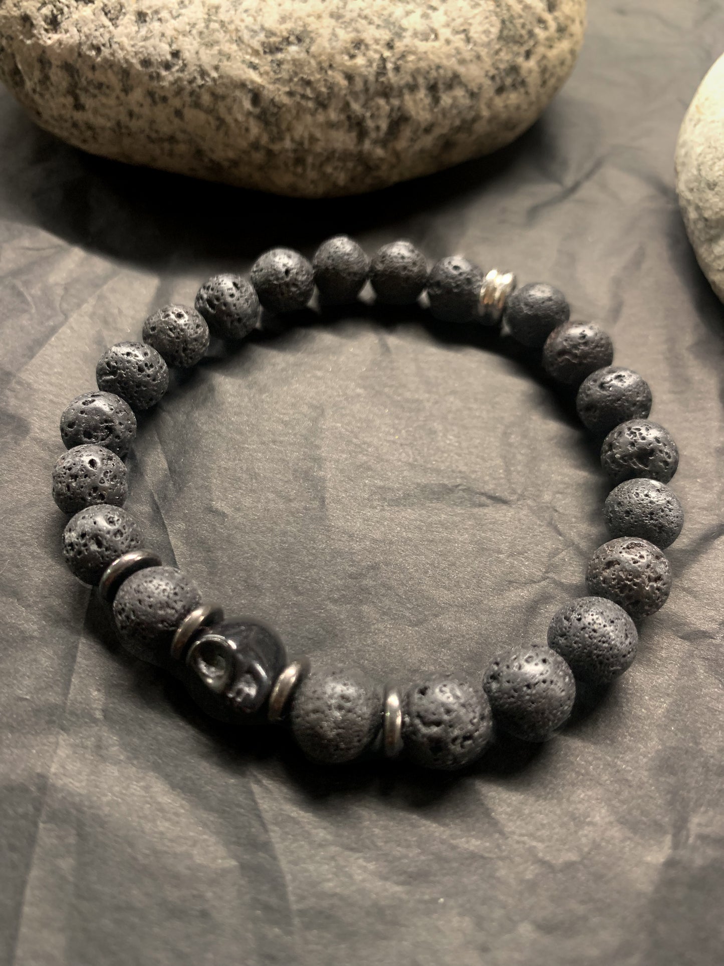 Gubbe Black Lava Stone Magnesite Bracelet