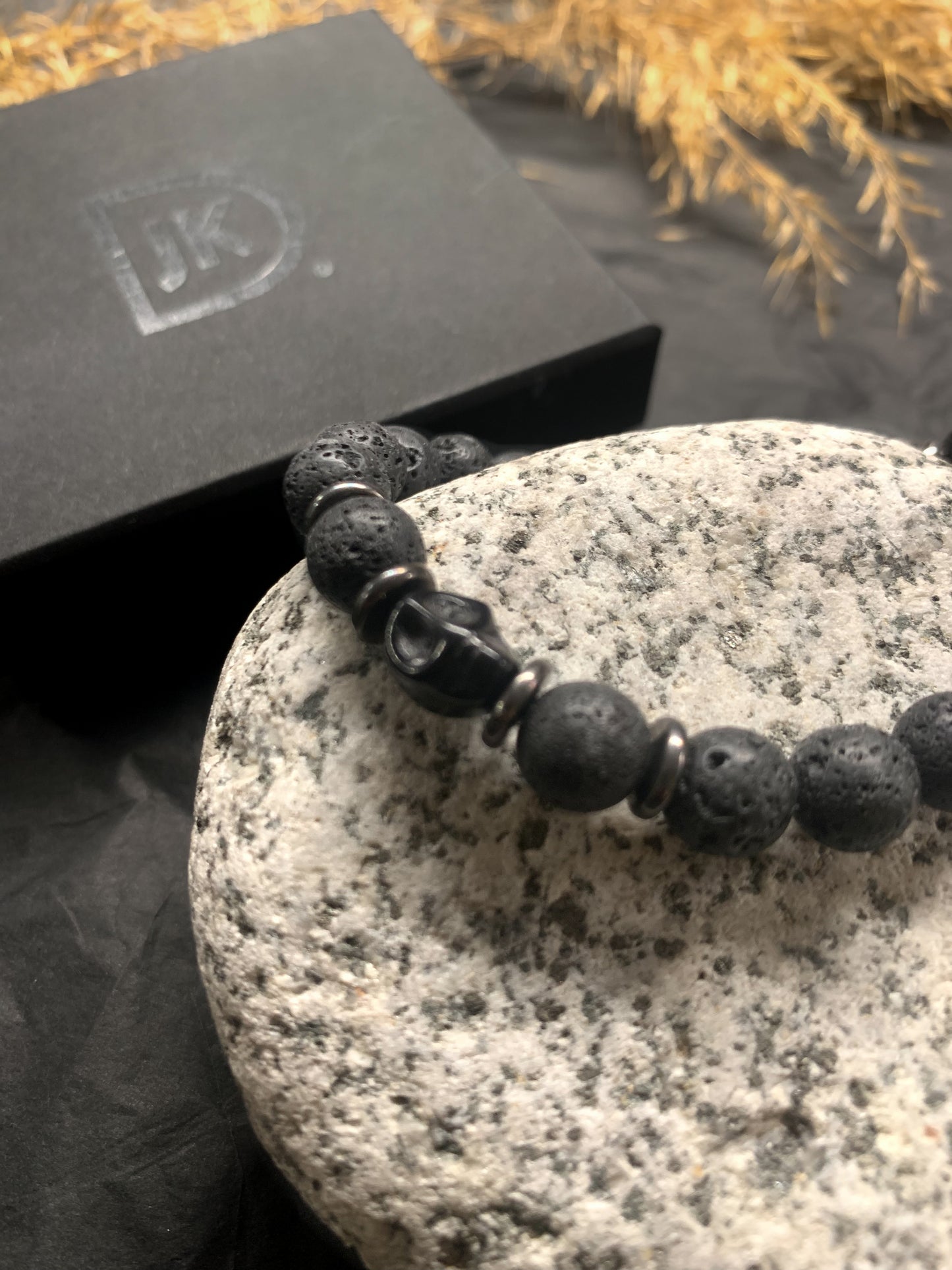 Gubbe Black Lava Stone Magnesite Bracelet