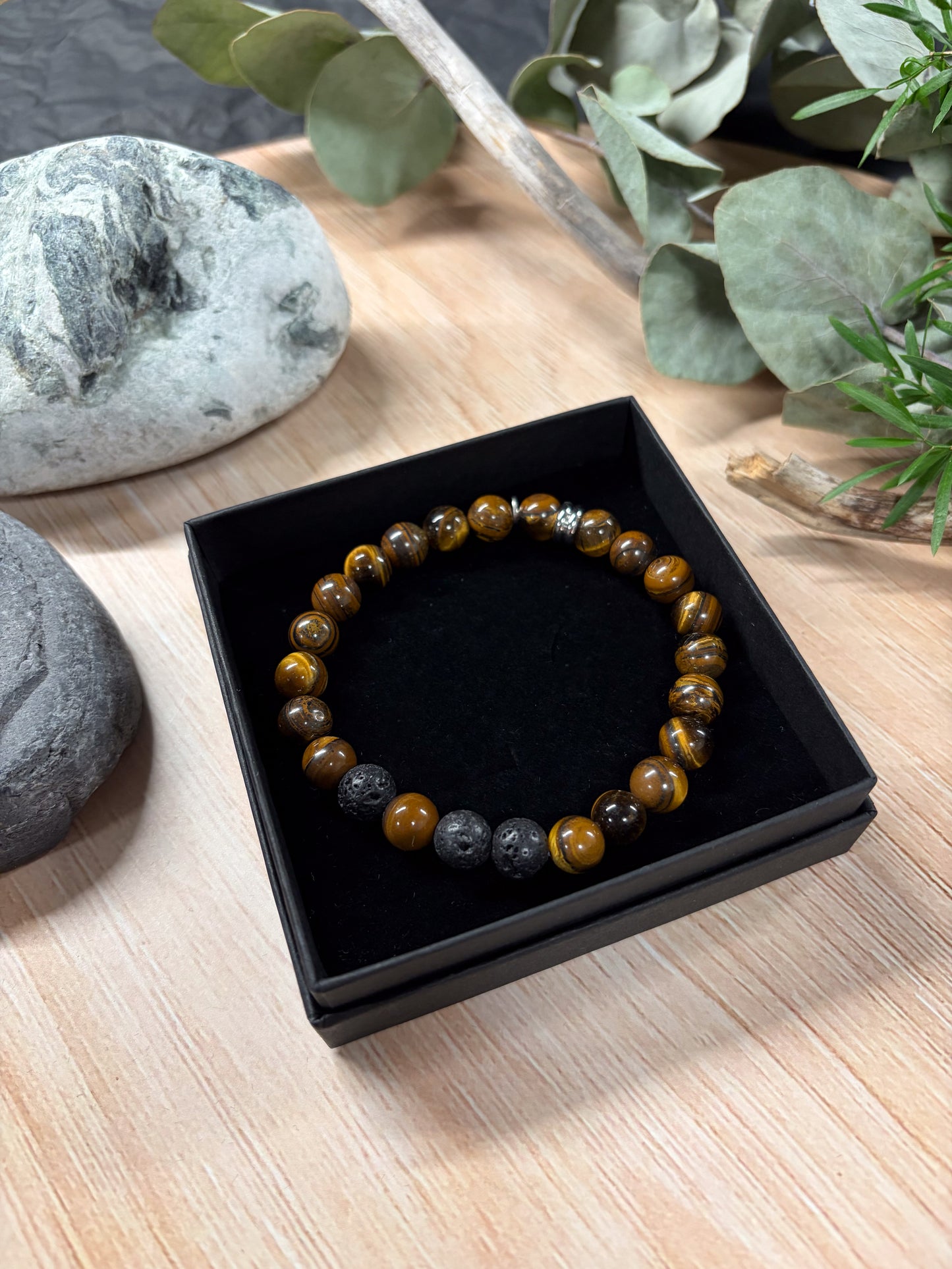 Gubbe Tiger's Eye Lava Stone Bracelet