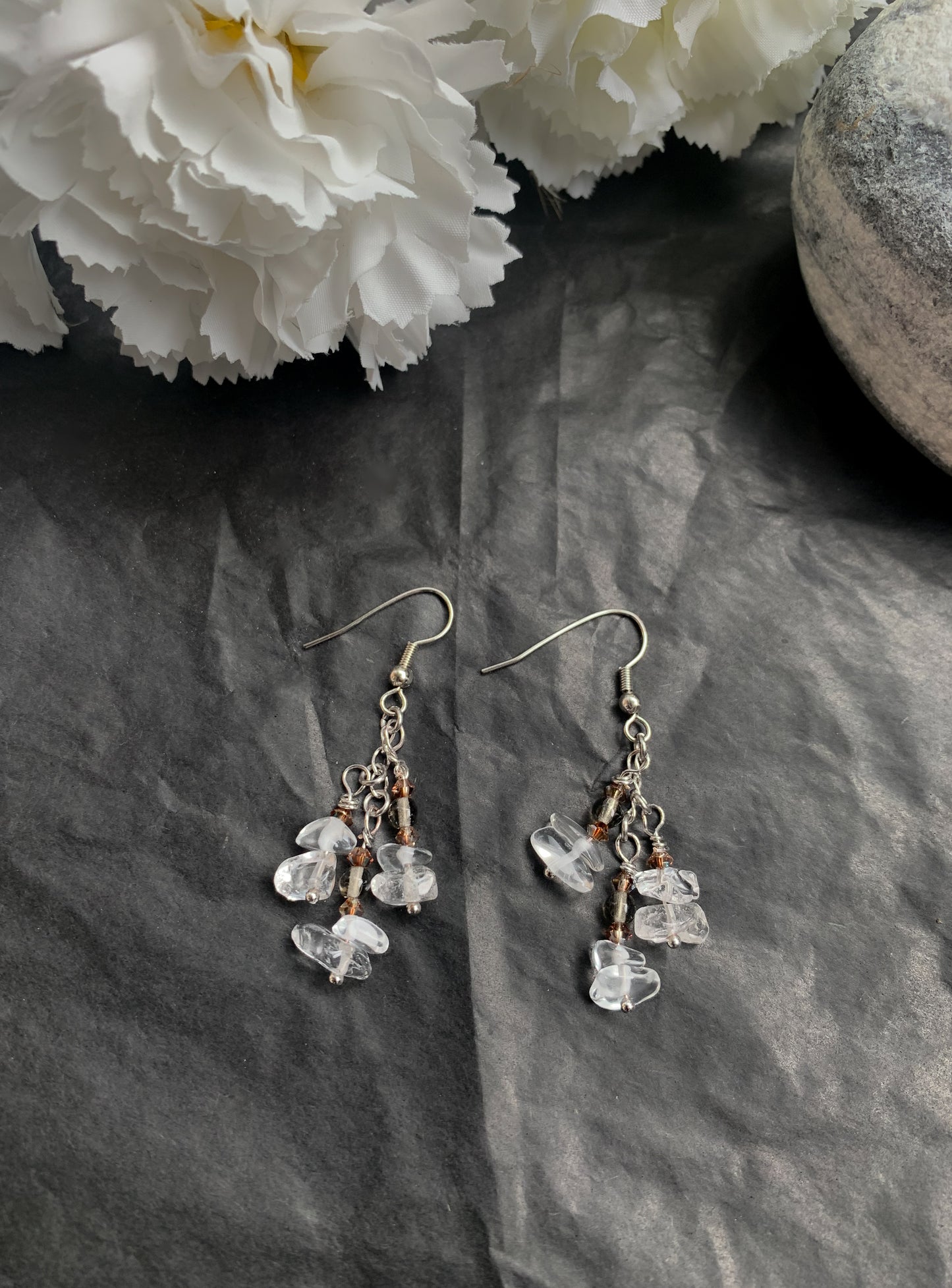 Jää vuorikristalli korvakorut