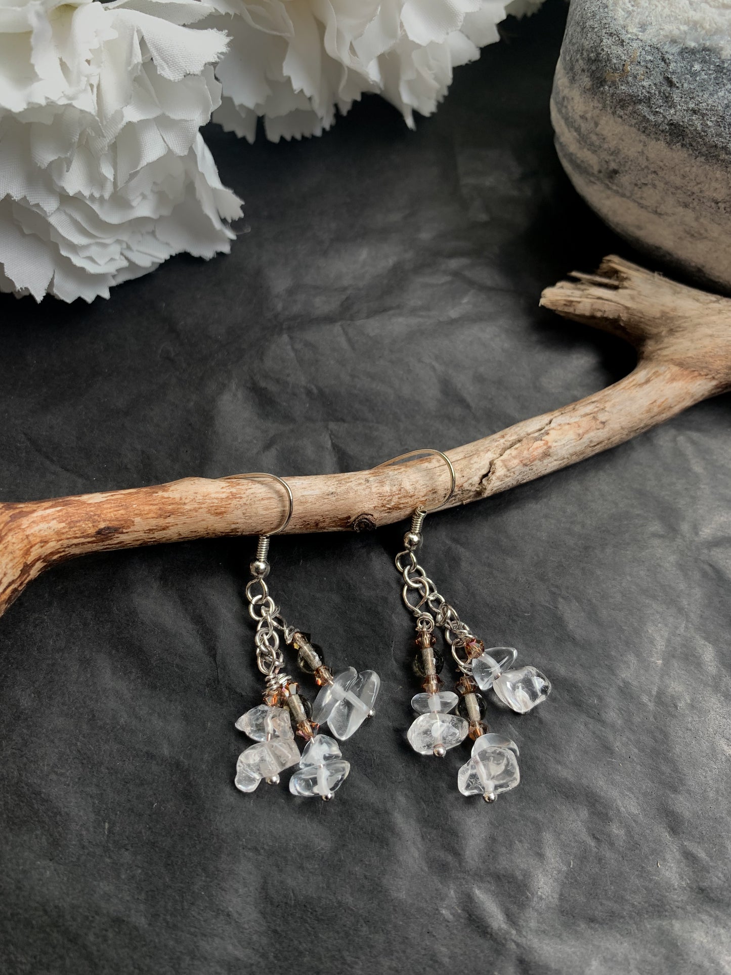 Jää vuorikristalli korvakorut