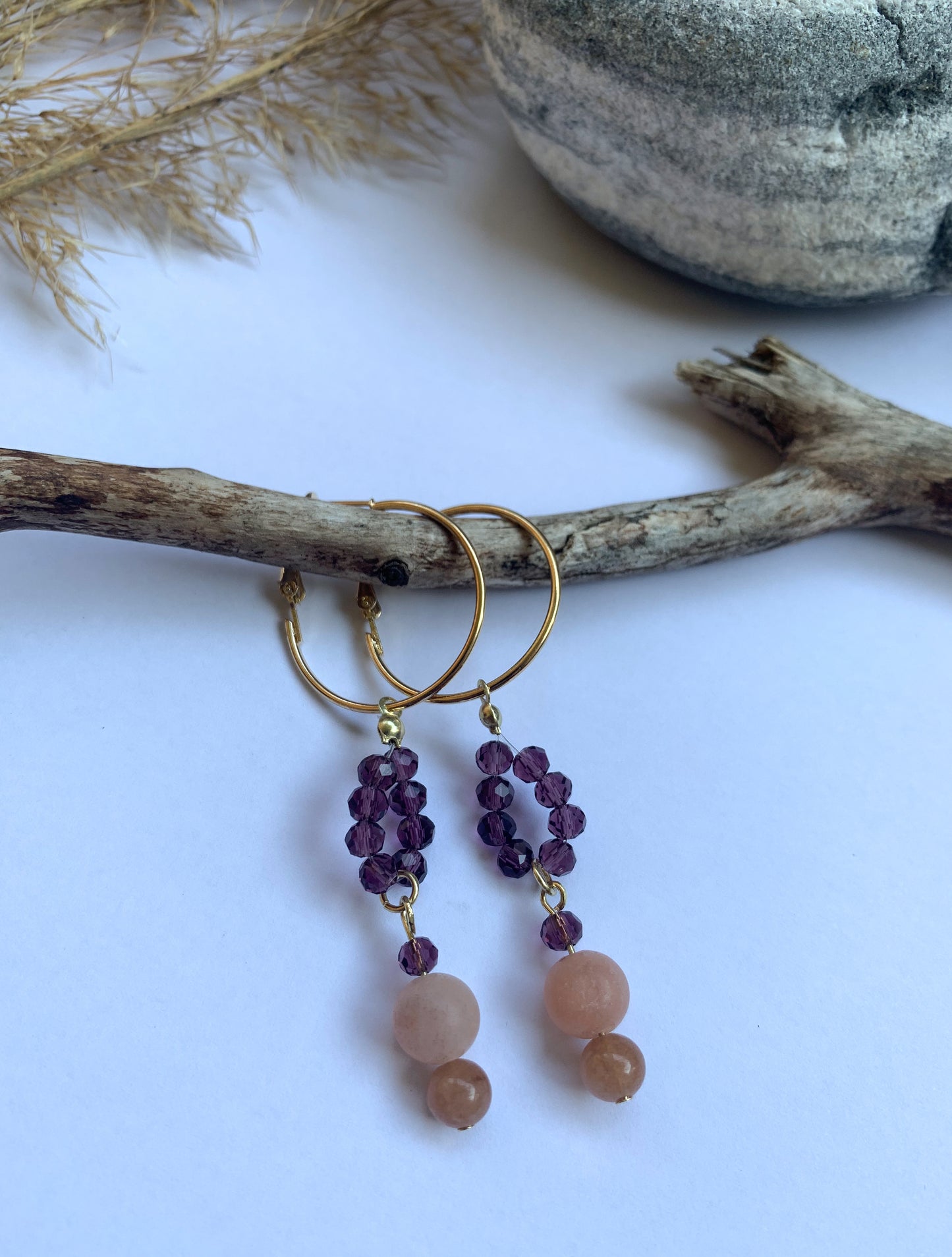 Rosa Aventuriini Aurinkokivi korvakorut