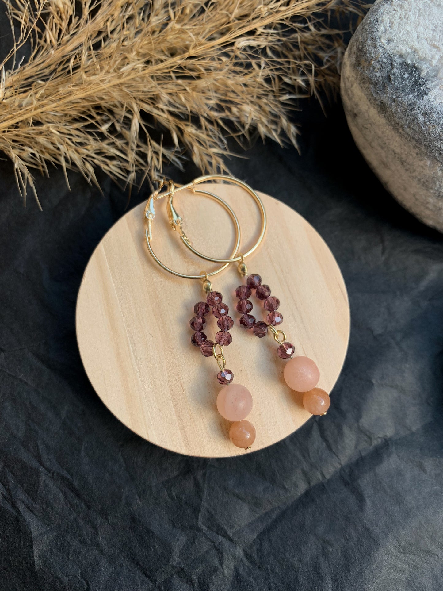 Rosa Aventuriini Aurinkokivi korvakorut