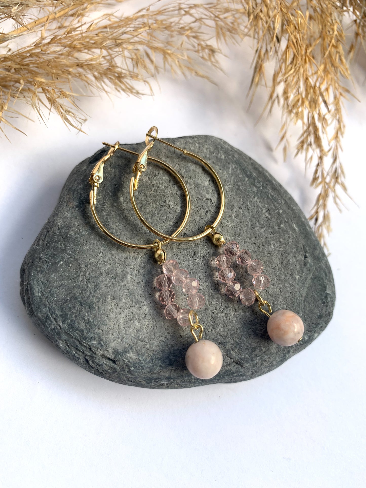 Rosa Pink Zebra Jaspis korvakorut