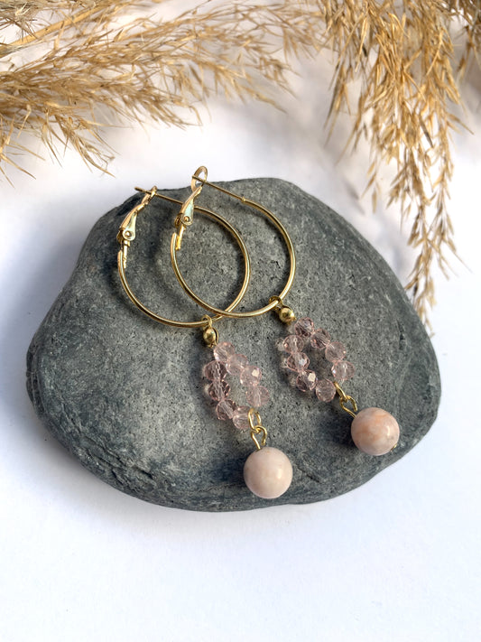 Rosa Pink Zebra Jaspis korvakorut