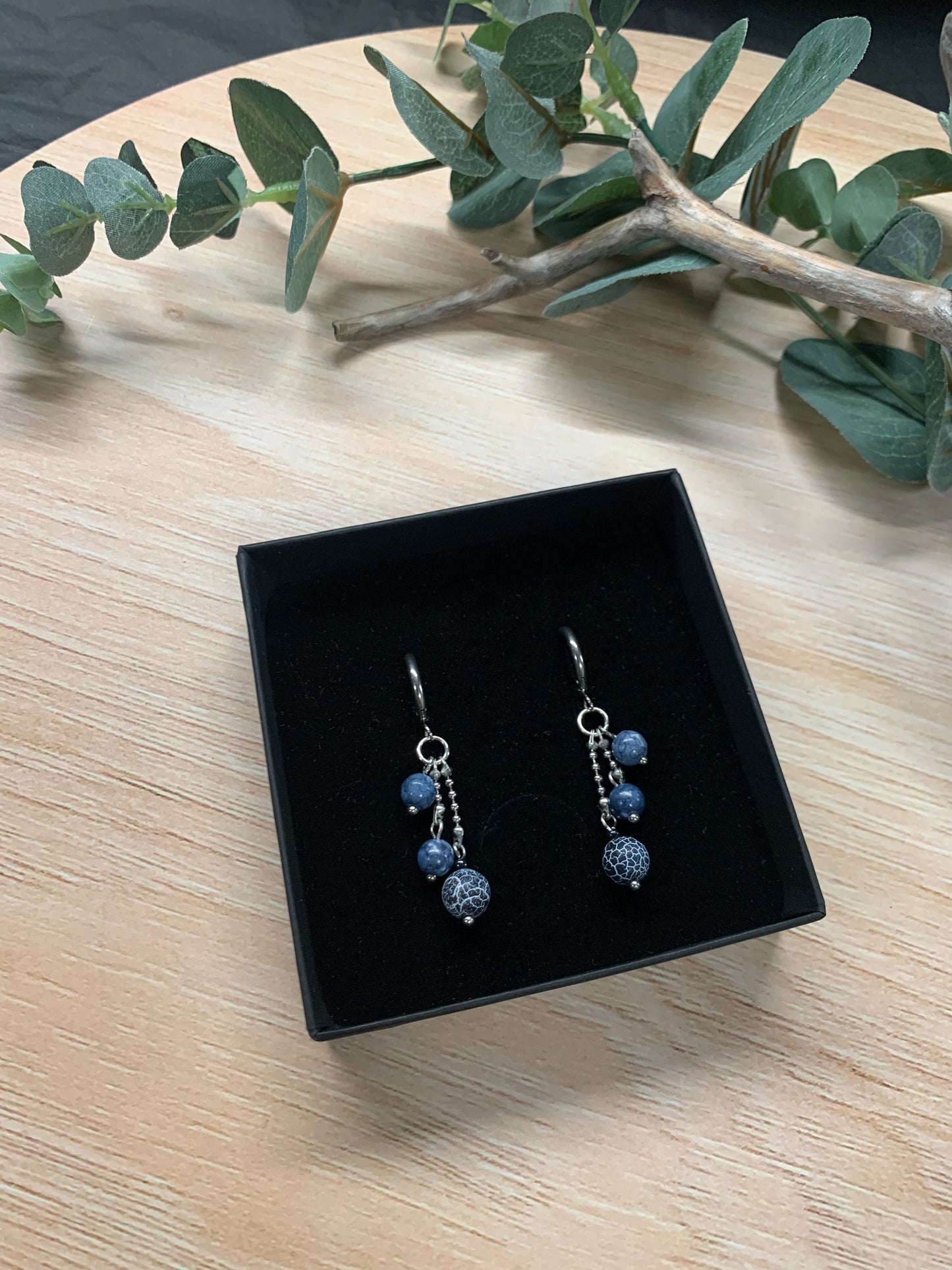 Solina Jade Agate (blue) earrings